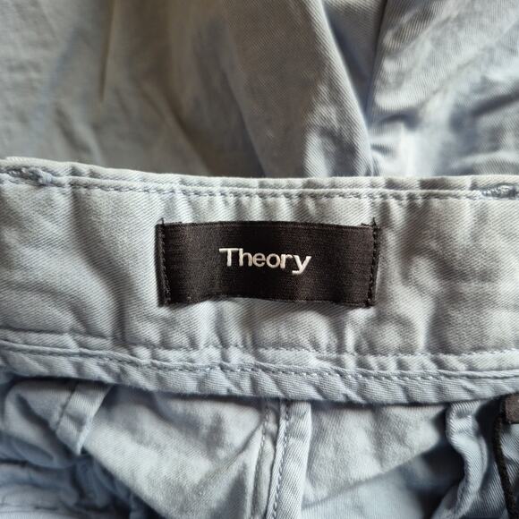 Theory Shorts Mens 36 Chino Blue Casual Summer Preppy Pockets Beach Flat Front - Picture 10 of 13